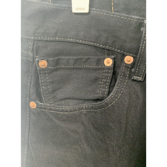Levi's 501 Regular Fit Straight Leg  Button Fly Denim Jeans Mens 36x32 Black - Picture 3 of 10